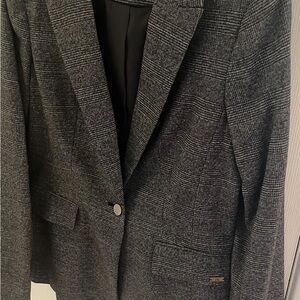Calvin Klein Women's Black Checkered Blazer